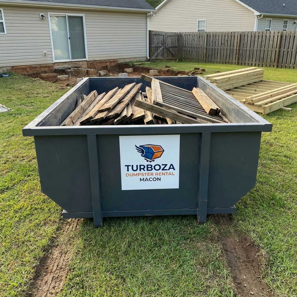 Residential dumpster rental for a deck removal project in Macon