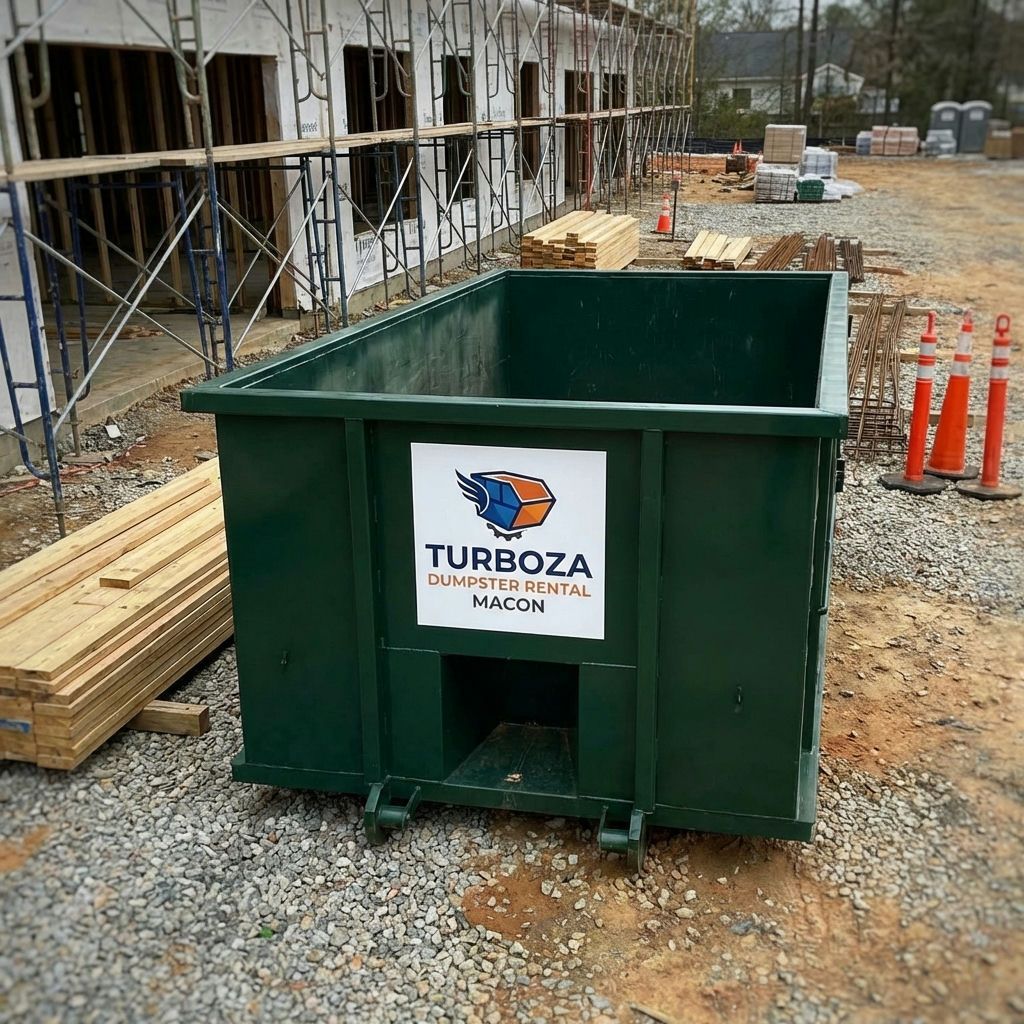 Commercial roll-off dumpster rental at a construction site in Macon